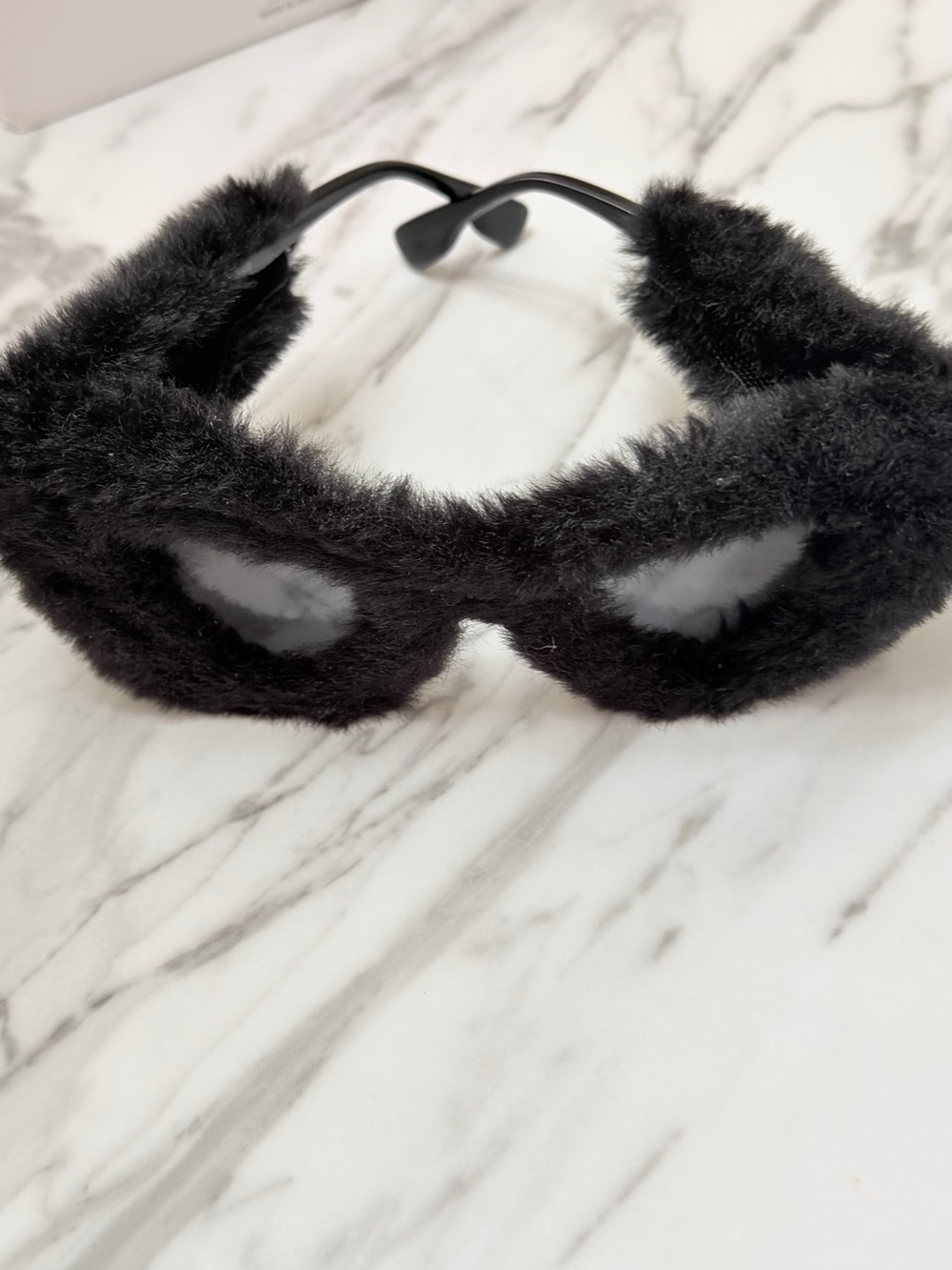 Black Fuzzy Cat Sunglasses - Plush Pet Accessory - Picture 7 of 9